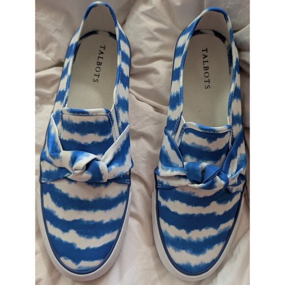 Talbots Jaden Knot Tie-Dye Platform Sneakers - Blue & White - Size 10 - Picture 7 of 7